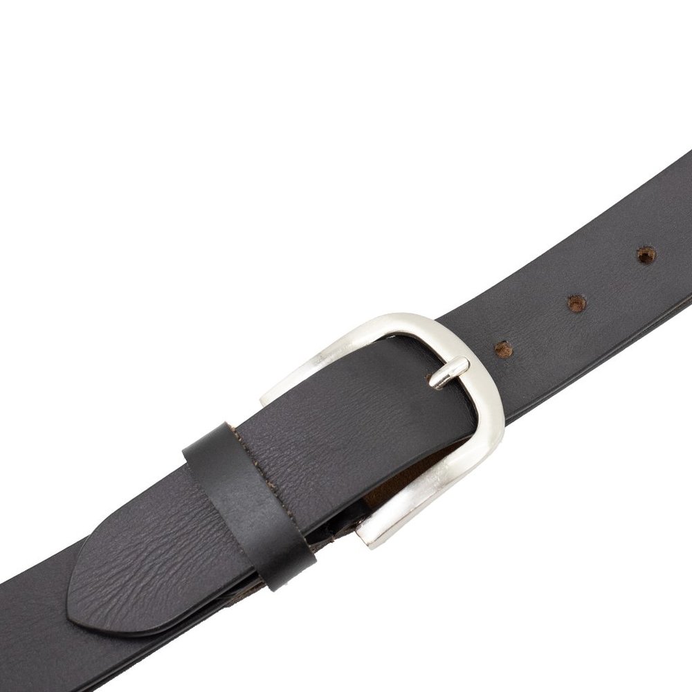Men Genuine Leather Belt, Black - Picture 5 of 8
